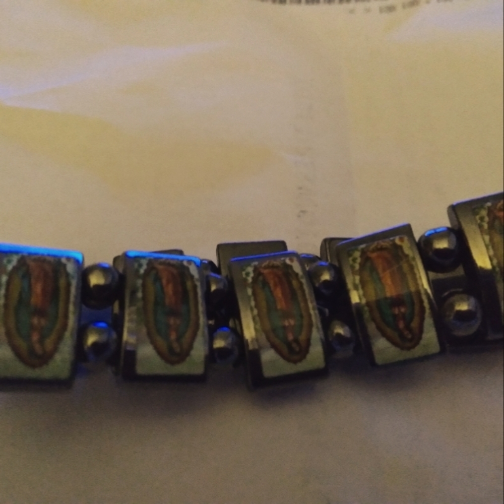 Hematite Stone Mother Mary Bracelet